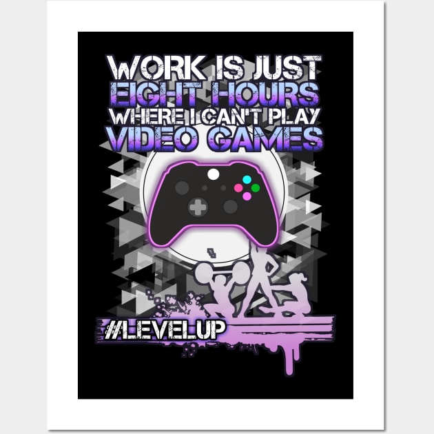 Funny Job - Video Game Humor - Motivational Fitness Workout Design Wall Art by MaystarUniverse